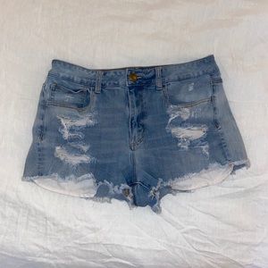 High waisted denim shorts